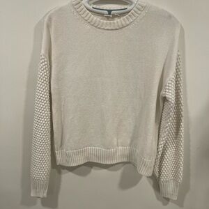 GAP Cream Textured Sleeve Sweater